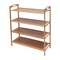 New Durable Bamboo Shelf Tier 4 Wood Home Furniture Entryway Storage Rack Shoe